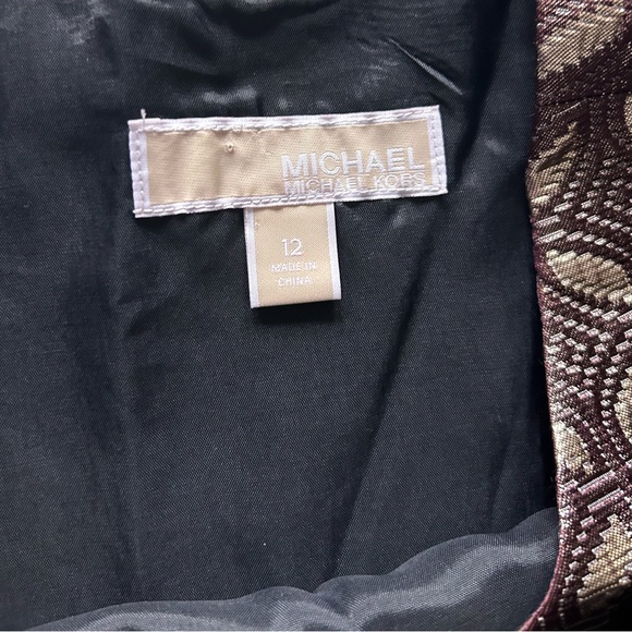 Michael Kors Gold Metallic Sheath Cocktail Dress EUC - Picture 7 of 8